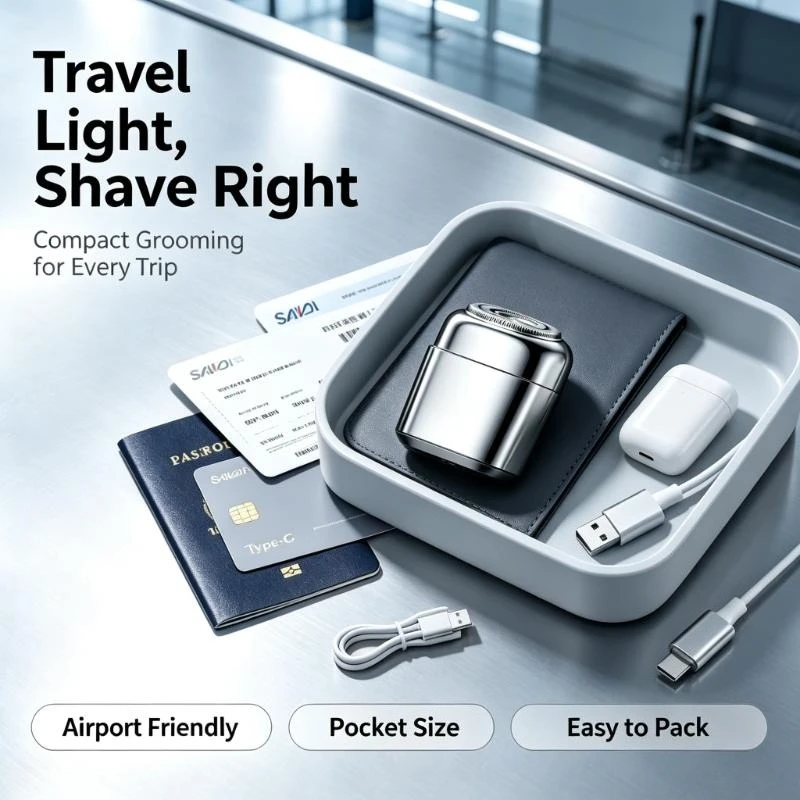 Portable Mini Men Electric Shaver Stainless Steel Blade Full Body Waterproof Pocket Facial Razor