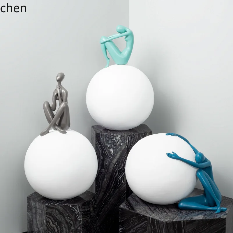 YFY Large Modern Light Luxury Model Room Sales Office Abstract Sphere Figure Sculpture Hotel Soft Decoration Mall Decoration