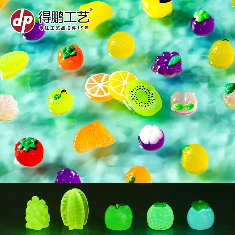

Miniature Landscape Simulation Food Play Night Light Small Fruit Cute Pieces DIY Blind Bag Decoration Accessories Fruit Resin Sm