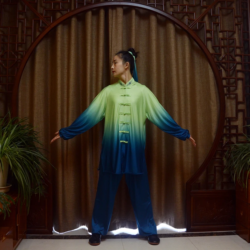 【yiwutang】Gradient Tai Chi costume Qi gong clothes Taijiquan set and Kung fu uniform Traditional Chinese martial arts costume