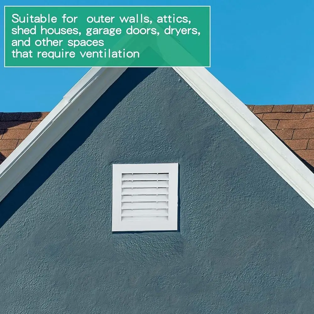 New Aluminum Alloy Air Vent Grille White Square Gable Vent Return Air Grill Exterior Walls