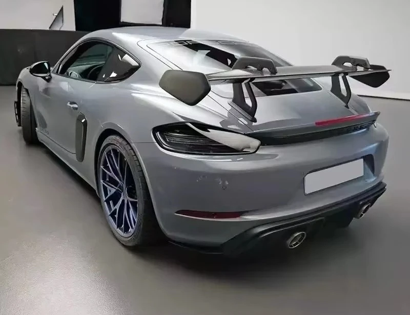 718 Cayman Boxster Upgrade GT4RS Style Carbon Fiber Rear Spoiler for 981 982 Rear Trunk Wing 6