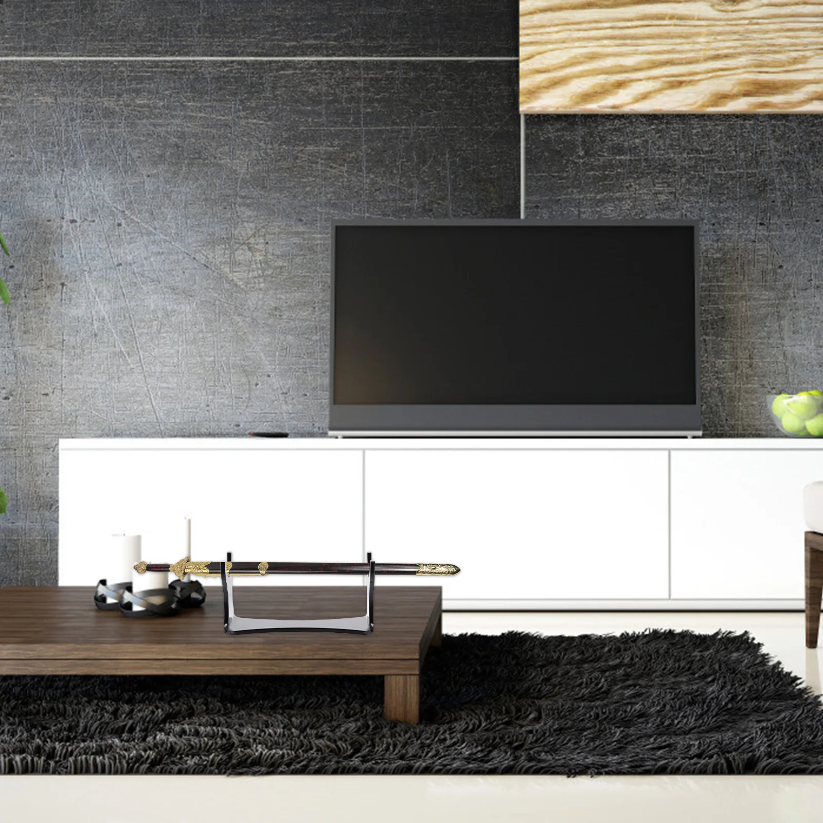 

2Pcs Light Rack Acrylic Black Swords Display Stand Desktop Swords Organizer Display Holder Collection Storage