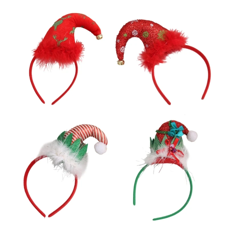 Diademas navideñas unisex para celebración empresa, aro para tocado encantador felpa