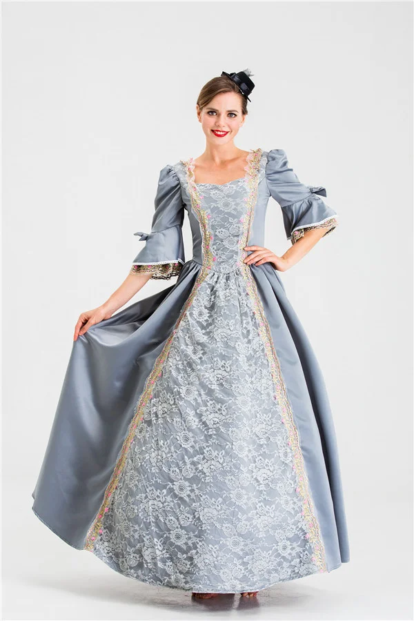 Halloween Clothing Princess Long Dress Dancing Party Performance Adult Female European Aristocratic Court Queen