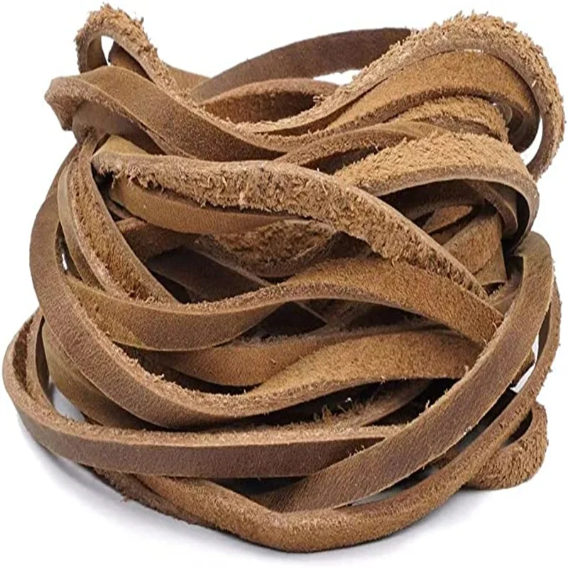 2M Brown Black 2/3/4//5/6/8mm Width Flat Genuine Cow Leather Rope For DIY Bracelets Necklace Jewelry Making Shoe Laces Beading