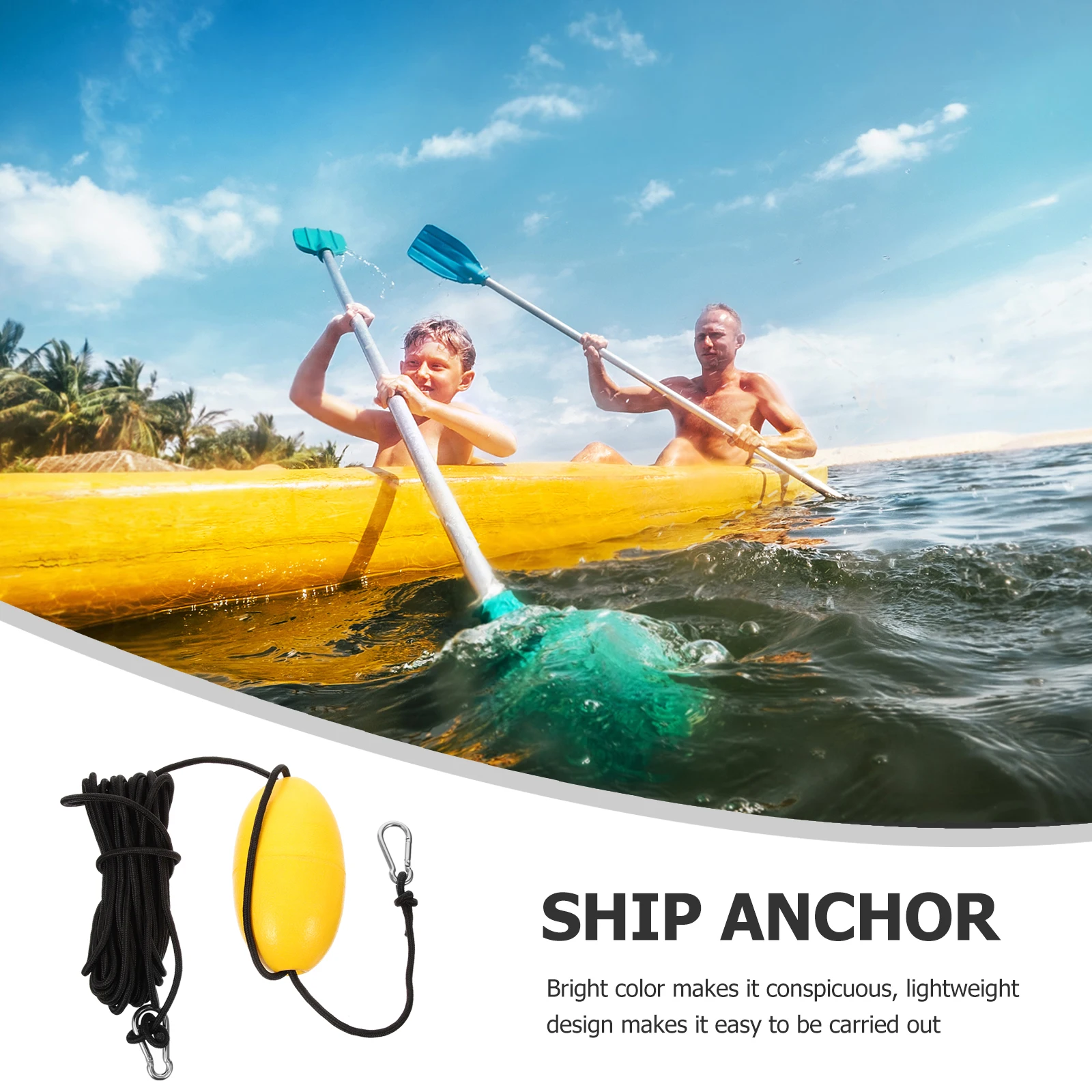 

Yacht Anchor Rope Float Ball Stainless Steel Clip Kayak Fishing Boat Accessories Bright Yellow Lightweight Compact Boating
