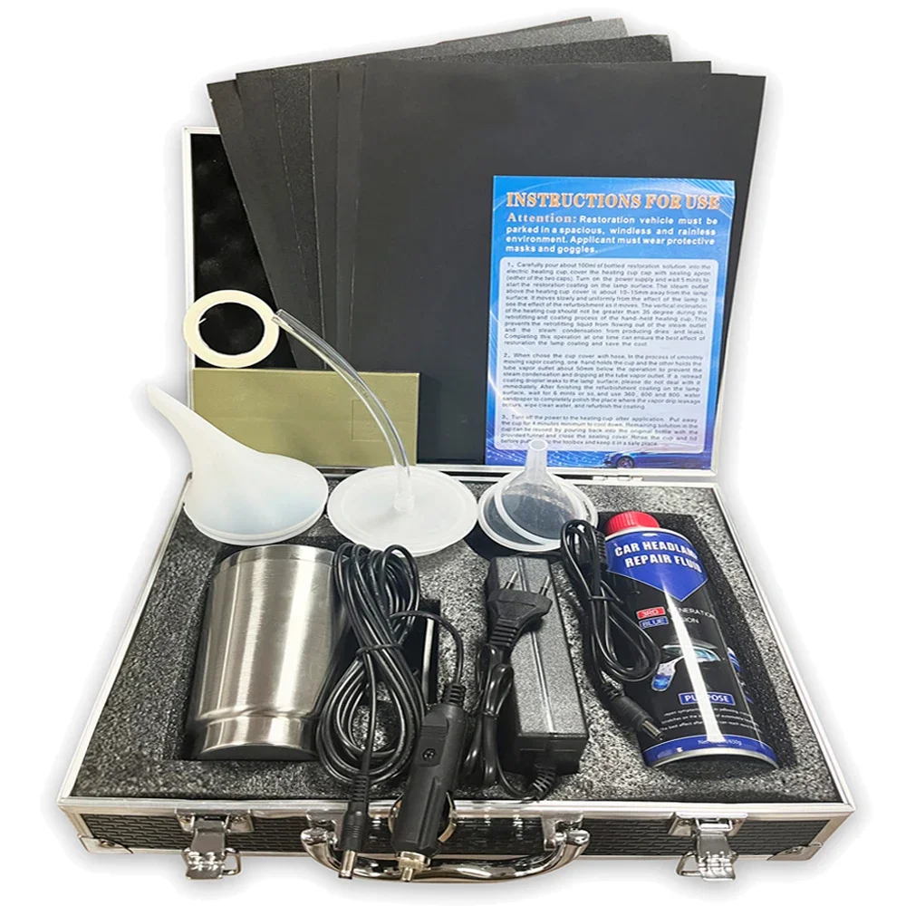 

Car Headlight Polishing Restoration Kit Auto Headlight Restorer Repair Set Workshop Tools 500ML Liquid Polymer Evaporator