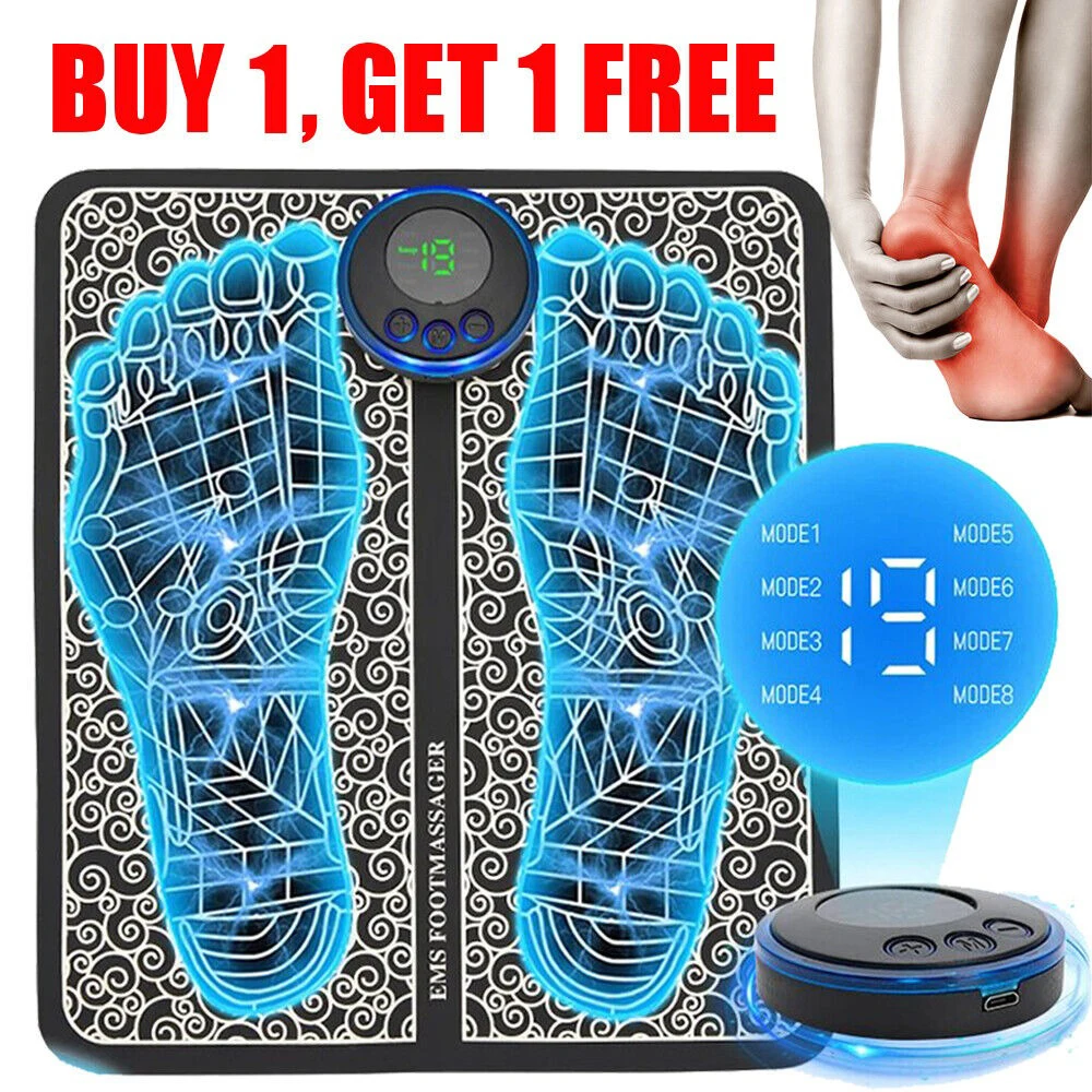 

2Set EMS Micro Electric Intelligent Foot Pad, Sole Massage Pad, Physical Therapy Foot Therapy Machine, Acupoint Foot Massager