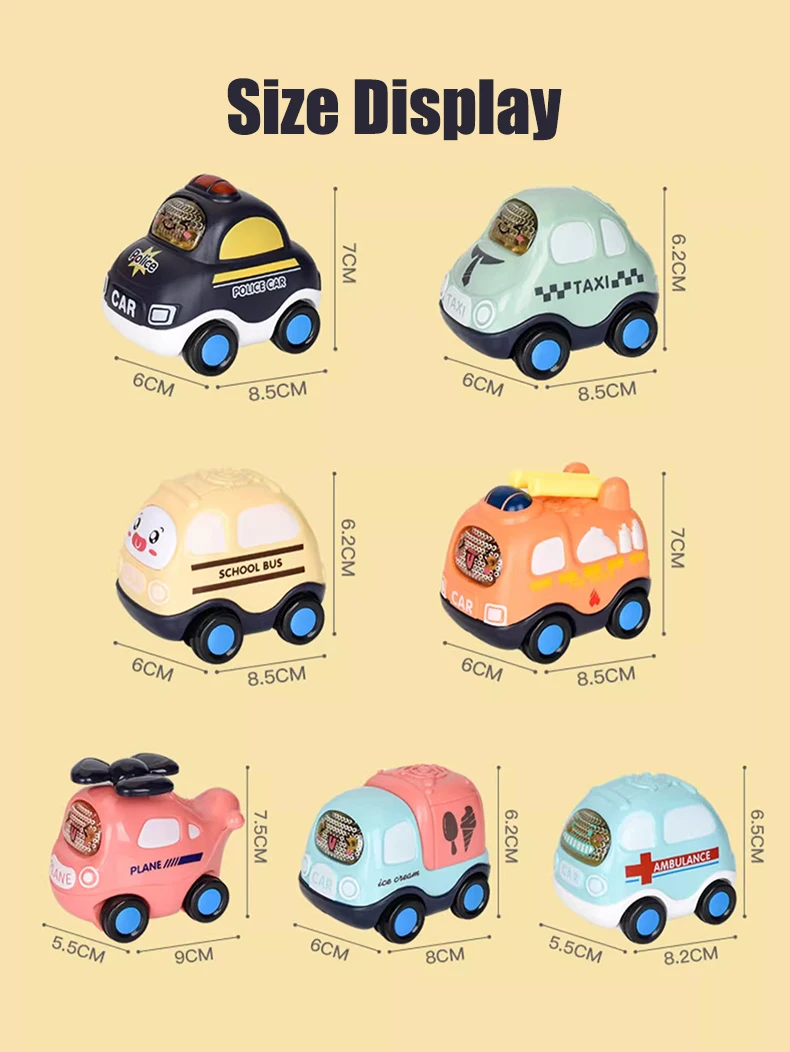 Kinderen Cartoon Press Gear Auto Speelgoed Inertie Pull-back Transparante Auto Baby Puzzel glijden Speelgoed kind Jongen Meisje 1-3 Jaar oud Cadeau