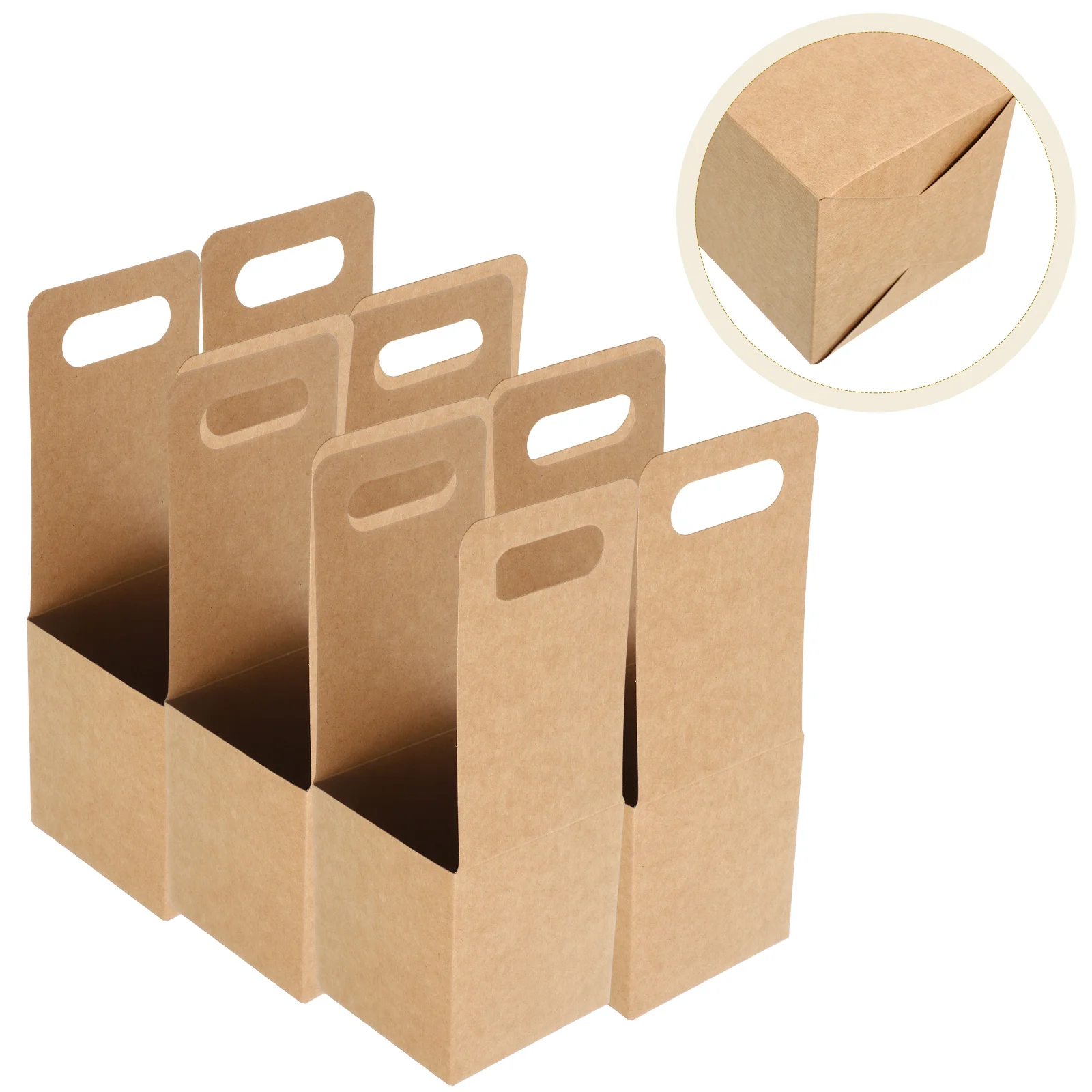 

10pcs Disposable Paper Drink Carrier Holder Single Cup Holder with Handle for Takeaway Hot and Cold Beverages Cafes Restaurants