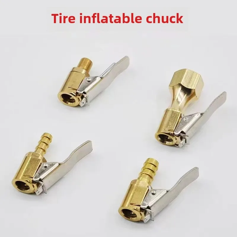 Car Tire Air Chuck Inflator Pump Valve Connector Clip-on Adapter Car Brass 6mm 8mm Tyre Wheel Valve For Inflatable Pump