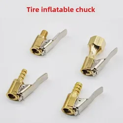 Car Tire Air Chuck Inflator Pump Valve Connector Clip-on Adapter Car Brass 6mm 8mm Tyre Wheel Valve For Inflatable Pump