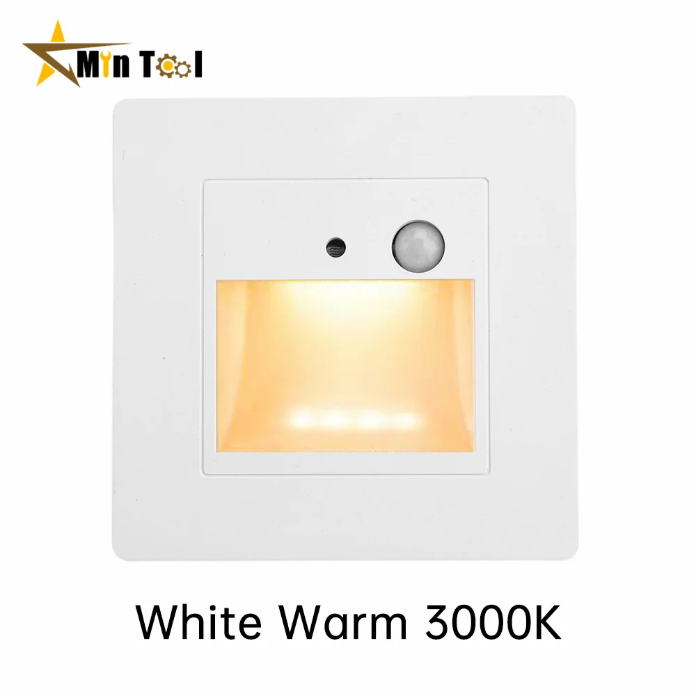 AC110V-240V PIR Motion Detector Sensor Led Stair Light Round Square Wall Corner Lamp Step Stairway Intelligent Night Lighting