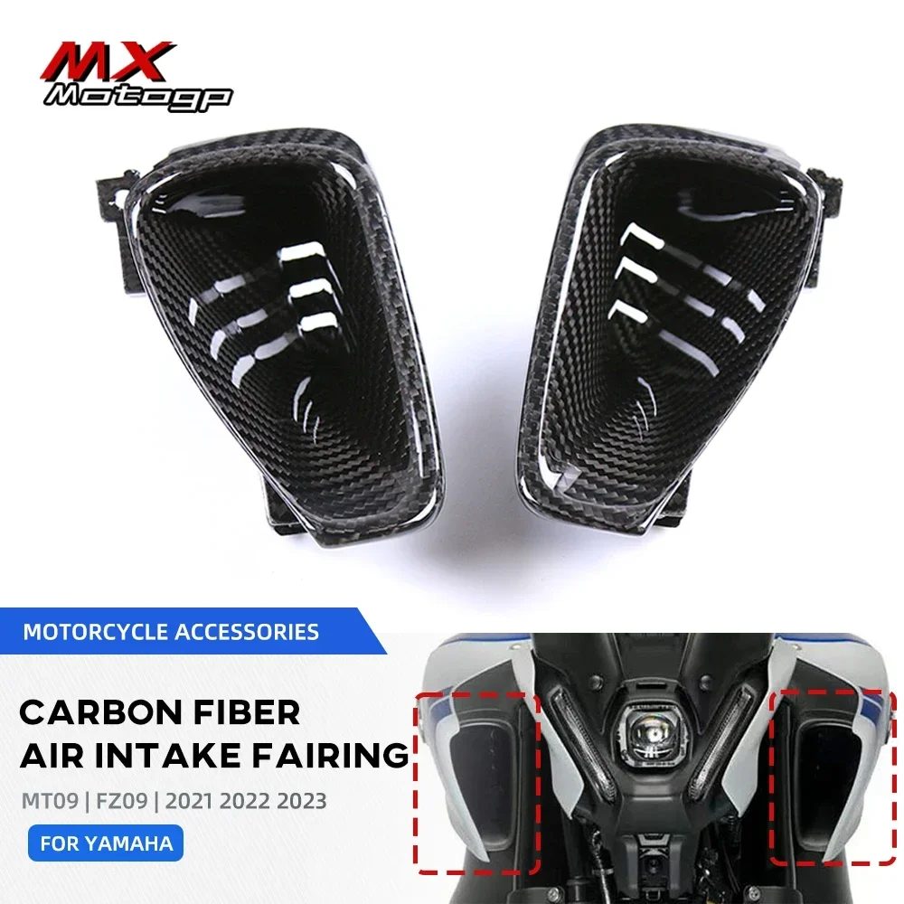 Motorcycle Accessories Carbon Fiber Air Intake Vents Side Spoilers Deflectors Fairing For YAMAHA MT09 FZ09 MT 09 2021 2022 2023