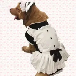 Dog Dress without Headscarf Summer Drudge Cosplay Pet Clothes Funny Costume for Medium Large Dogs