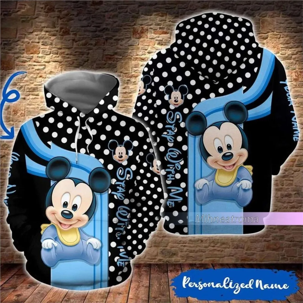 2026 neue Disney Cartoon 3D Digitaldruck Mickey Maus Muster Hoodie Täglich Casual Pullover Straße männer Hoodie
