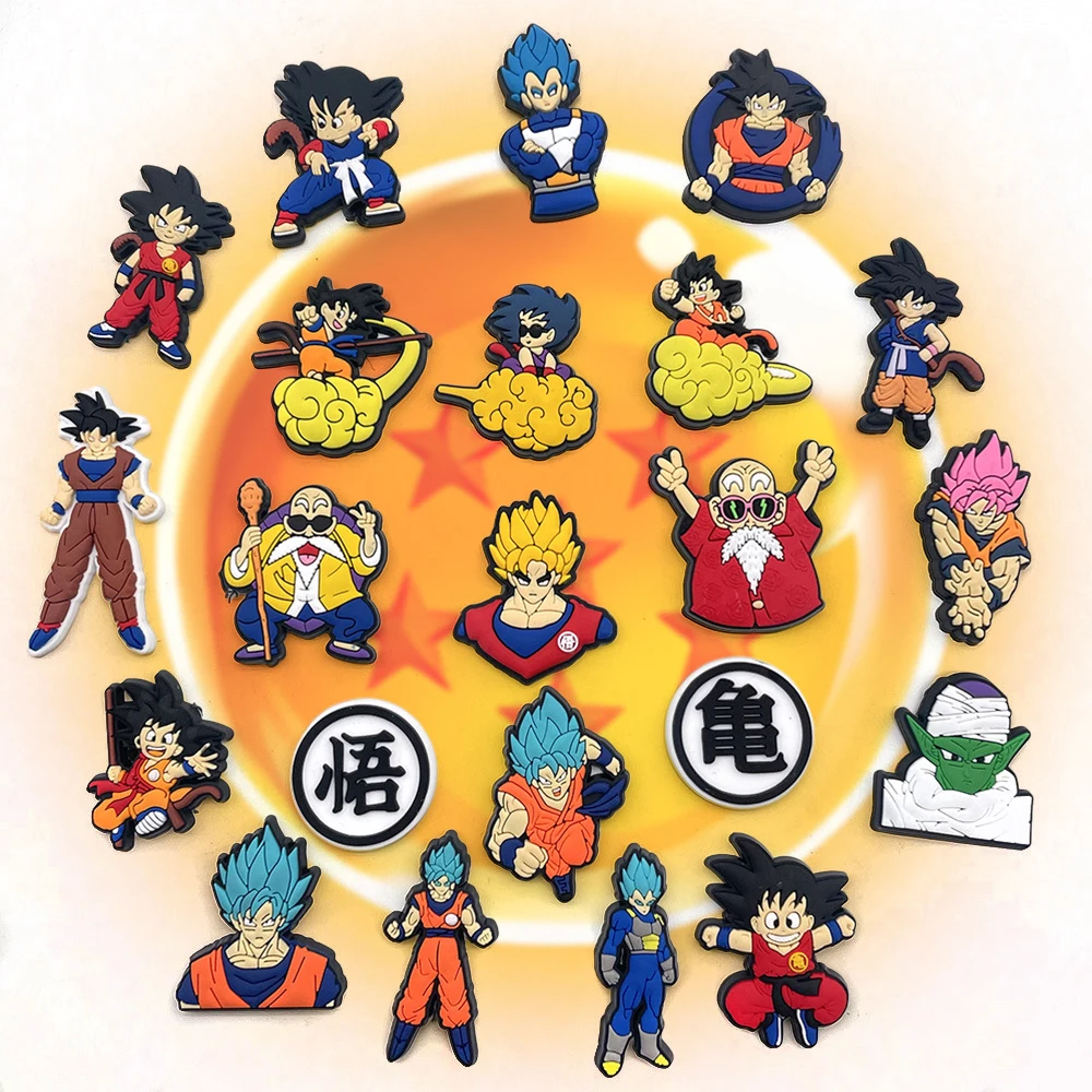 1pcs Cute Dragon Ball Anime Shoes Charms Goku Cartoon Shoe Accessories PVC Decorations for Sandals, Perfect Gift for Anime Fans image 5