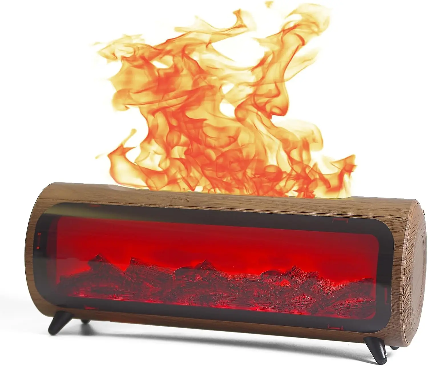 Flame Fireplace Aroma Diffuser-Aromatherapy Essential Oil Diffusion-7 Flame Colors-Noiseless Clean air-Wood Shape-nimihumidifier