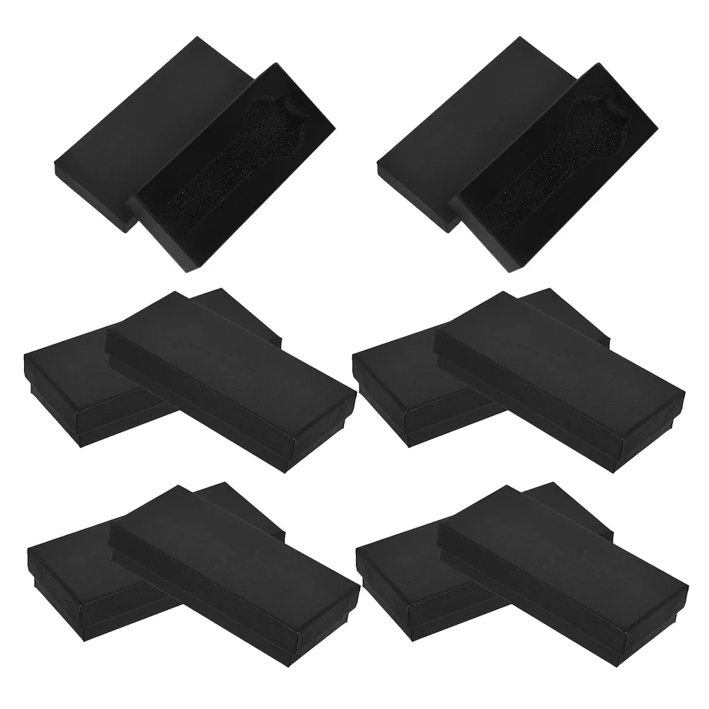

10Pcs Rectangular Watch Box Classic Lid Design Black Elegant Single Watch Display Organizer Portable Travel Case for Men Women