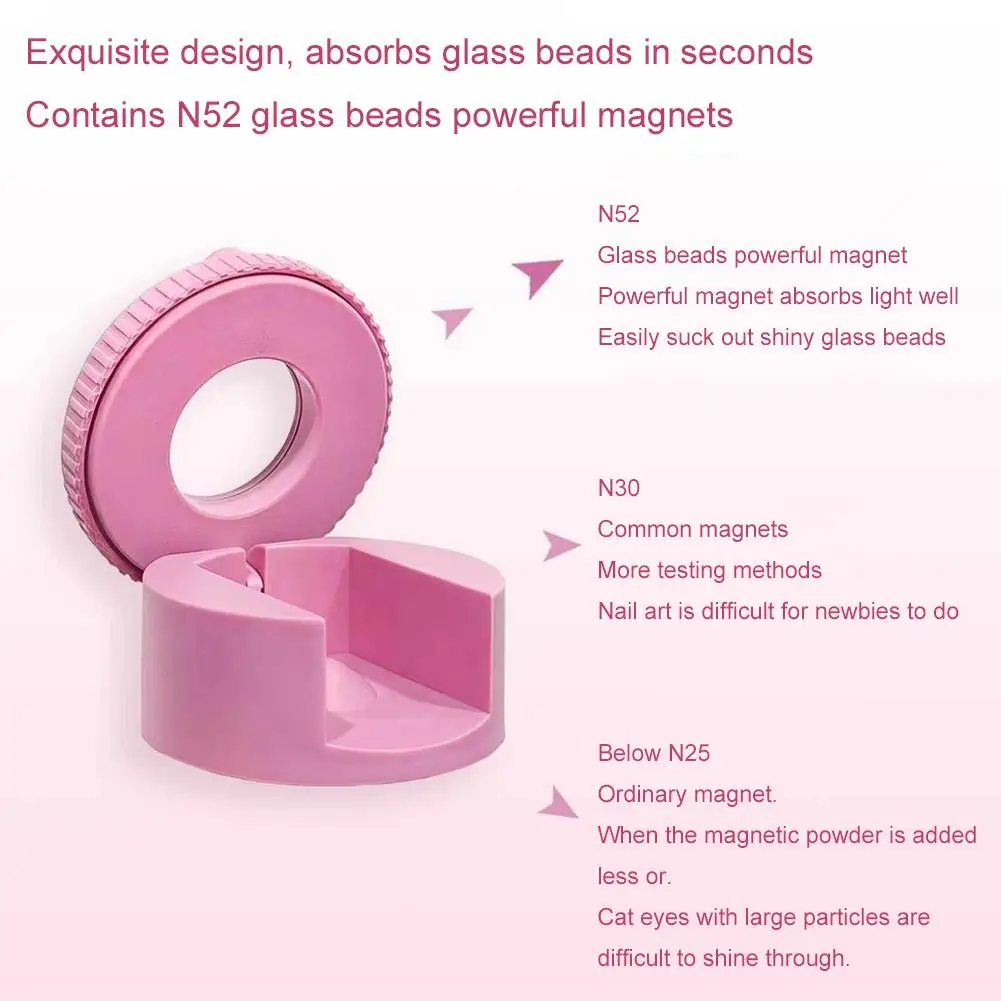

Rotating Cat Eye Nail Magnet Wide Light Glass Bead Effect Multifunctional Strong Automatic Nail Art Magnetic for Gel Nail