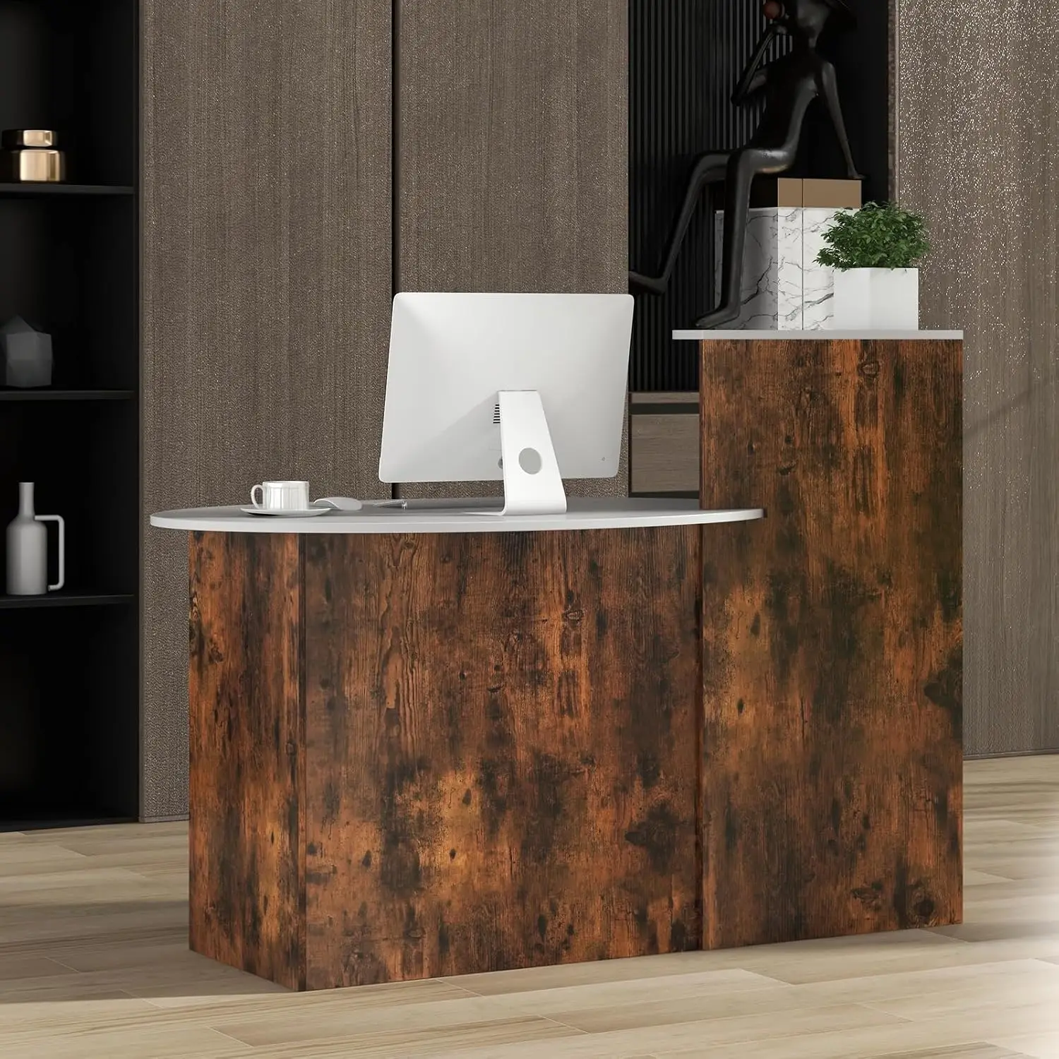 Reception Desk Front Counter with Lockable Drawers Office Lobby Furniture, Customized