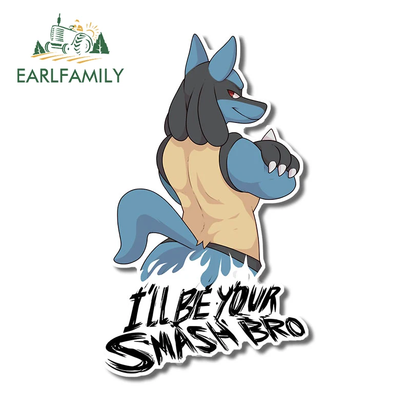EARLFAMILY 13cm x 7,8 cm für Furry Wolf Warnung Auto Aufkleber Okklusion Scratch Kreative Cartoon Aufkleber Windschutzscheibe Fenster Auto label