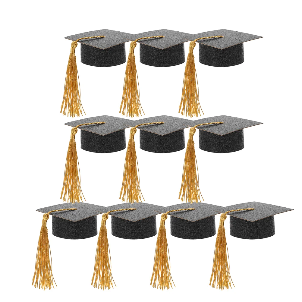 

12 Pcs Has Tassel Doctor Hat Graduation Season Head Decoration Doctor's Favors