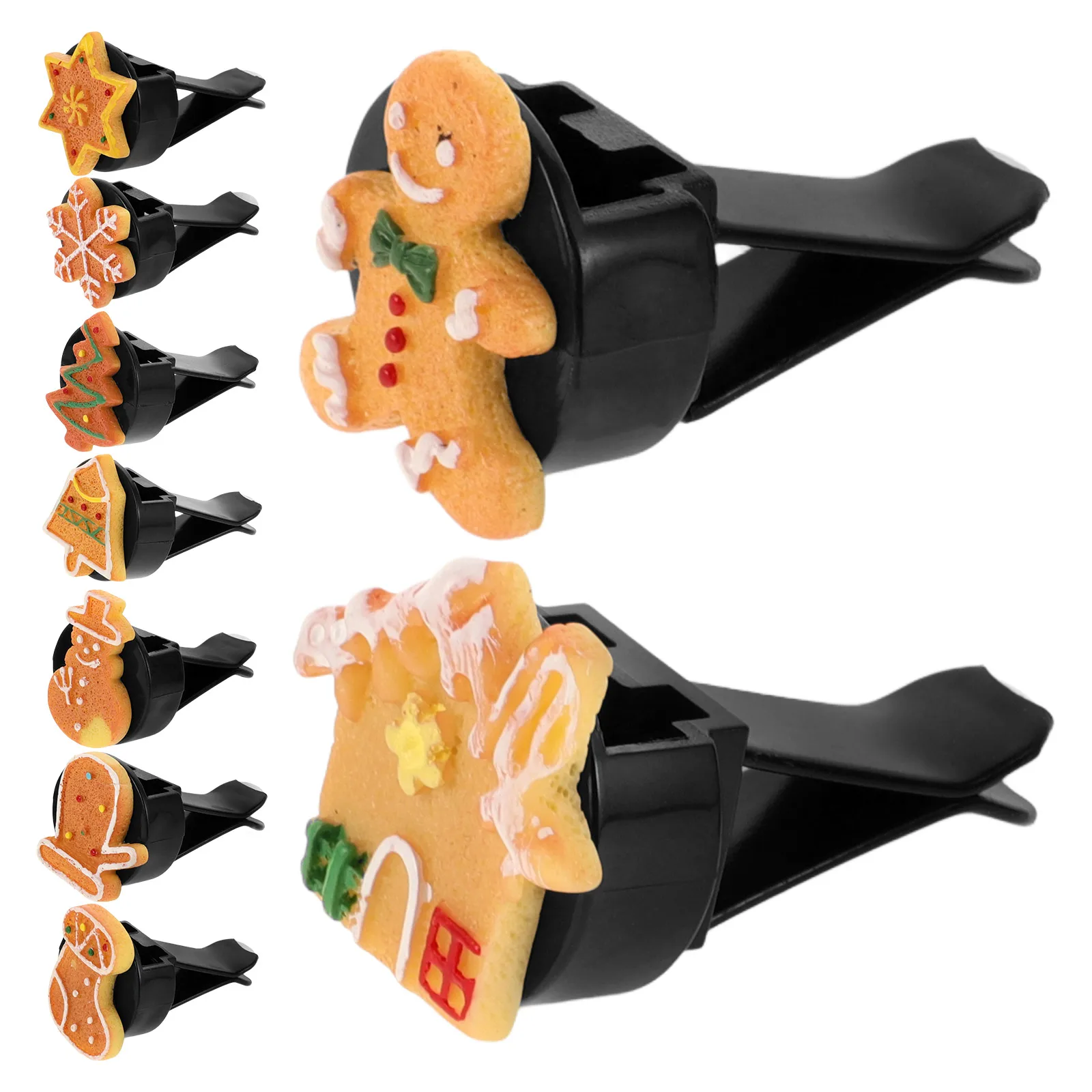 

9Pcs Car Perfume Clip Vent Decorations Winter Resin Snowflake Santa Claus Christmas Car Interior Diffuser Holiday