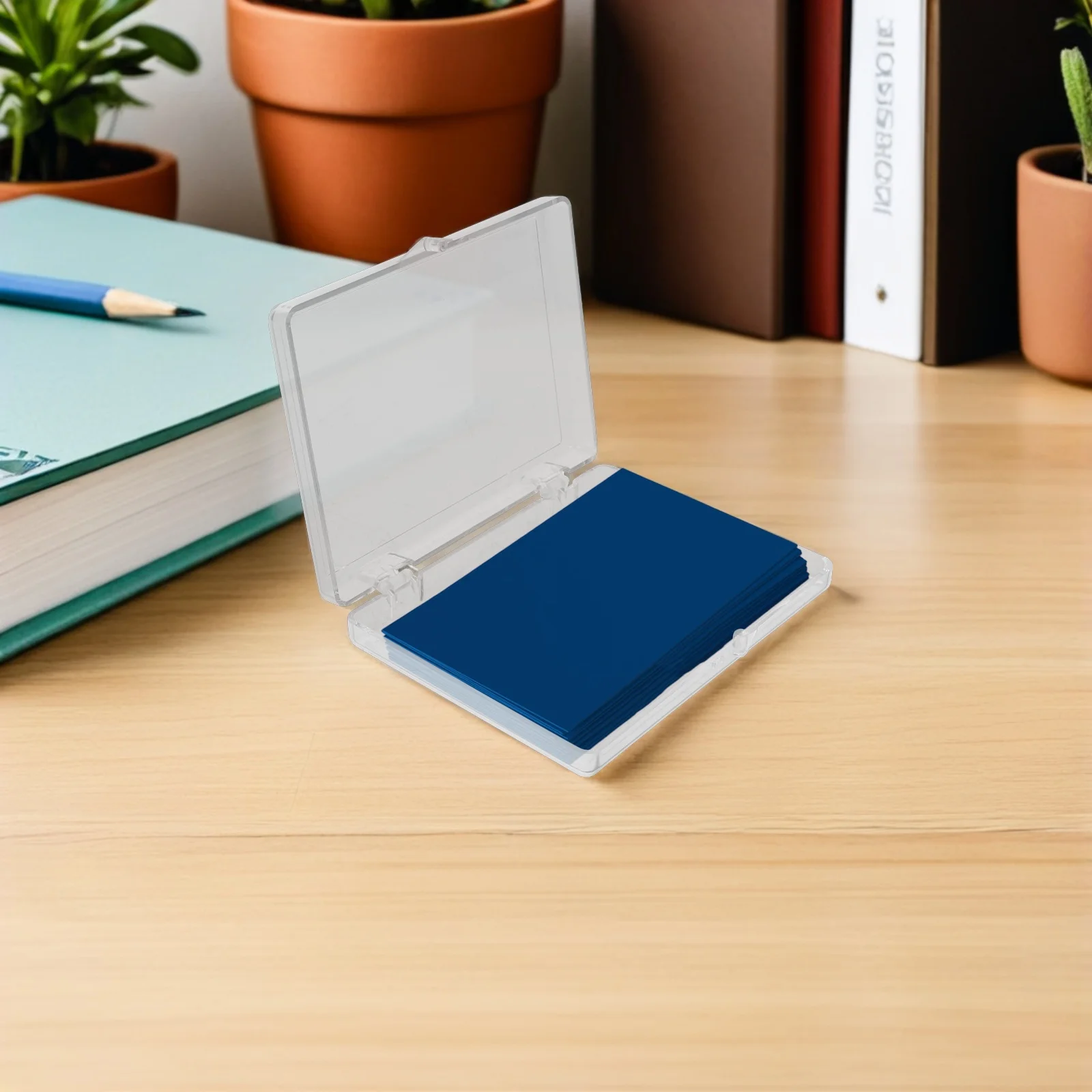 8Pcs Card Organizer Case Transparent Desktop Card Storage Box for Business Cards Acrylic Office Holder Display Stand Container