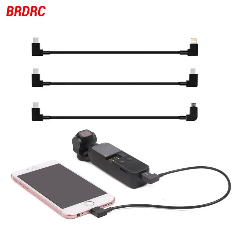 BRDRC Data Cable for DJI Osmo Pocket 2/Mavic MINI 3 PRO Conversion Charging Connector Type-C Android Micro-USB IOS Adapter Line