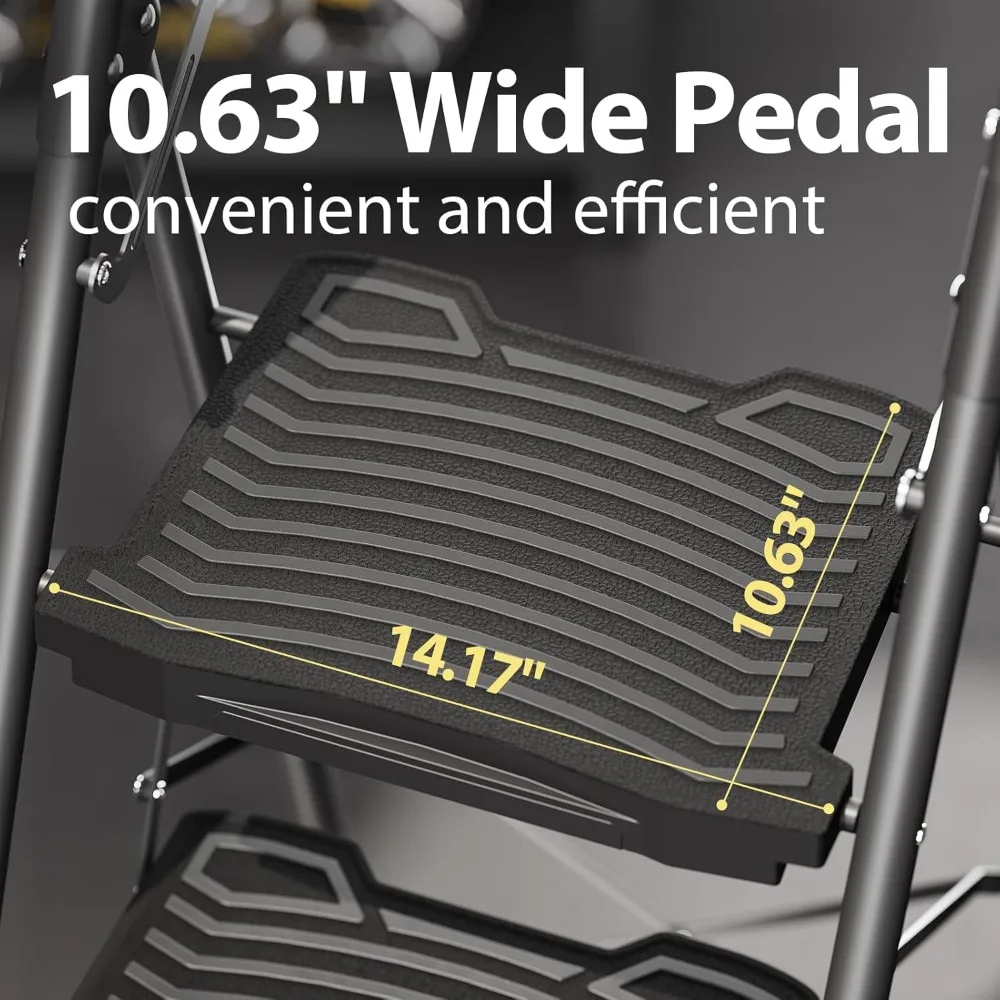 4 Step Ladder with Tool Platform, Sturdy Stool, Anti-Slip Wide Pedals, Handrail, Step Stools & StepS Ladders