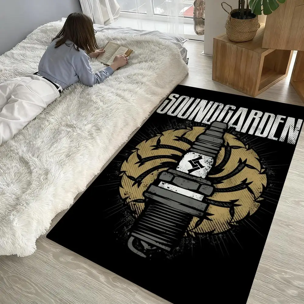 

cool Rock Band-s-Soundgardens Floor Mat Soft Thickened Non-Slip Door Mat for Living Room Home Decor Flannel Rugs