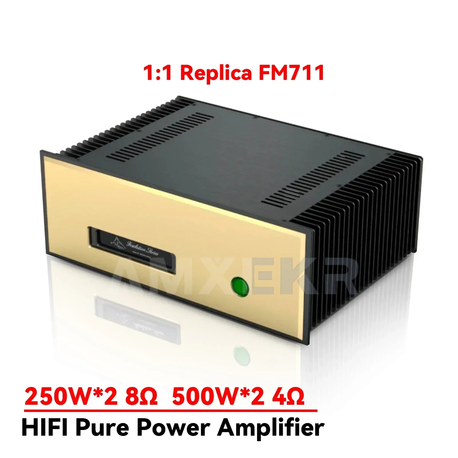 AMXEKR Amplificador de potência HIFI FM711 com acabamento de alta potência 800W * 2 2ohm 500W * 2 4ohm Amplificador de potência pós-estágio Além do amplificador Dartzeel