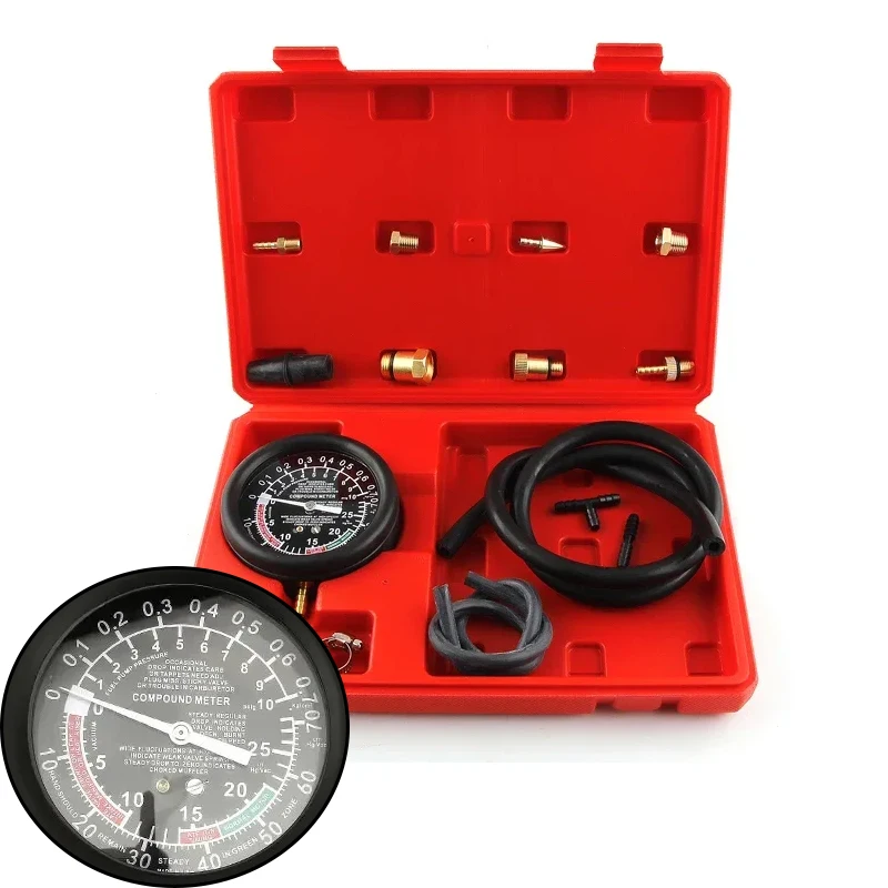 Exhaust Back Pressure Gauge Automobile Exhaust Gas Pressure Gauge Exhaust Pipe Detector Auto Repair Vacuum Gauge