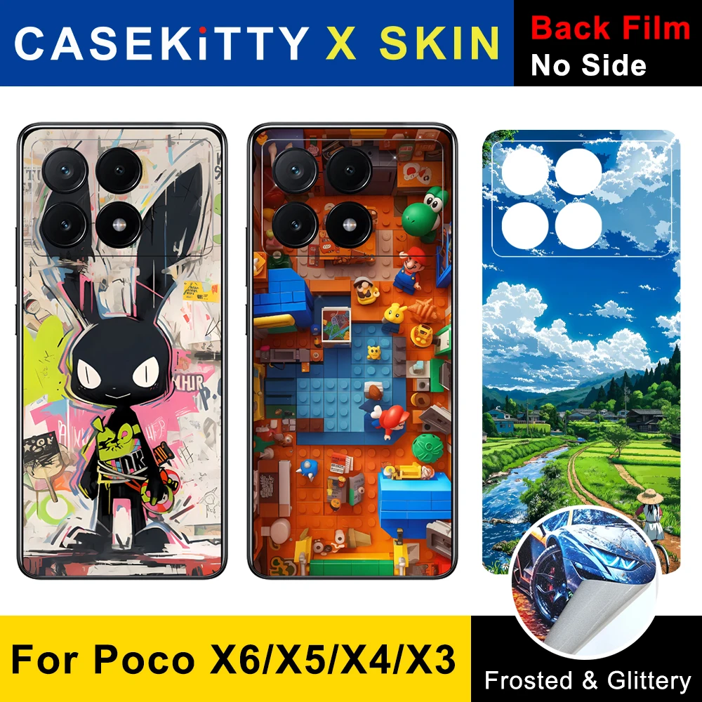 CASEKiTTY Skin Wrap For Poco X6 Pro Back Film Xiaomi Poco X5 Pro Sticker X6 X4 GT X3 NFC Protective Decal Back Screen Protector