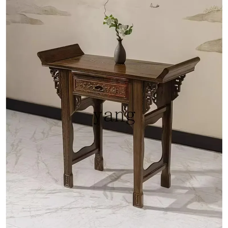 LTT Shrine Devotion Table Chinese-style tenon and mortise warped head porch, divine throne, desk, book desk