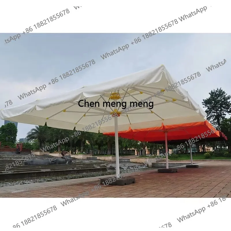 Motorized Commercial Umbrella with LED Lights | 280G Polyester