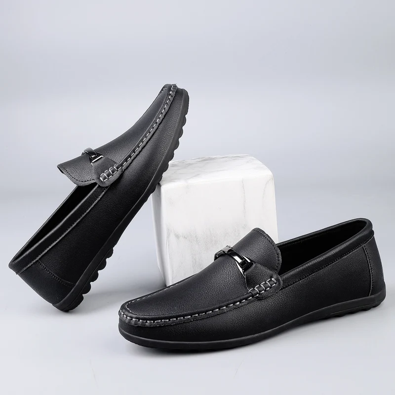 Daily casual men's leather shoes driving shoes new four-season general Doudou men's shoes outdoor lazy one-pedal men
