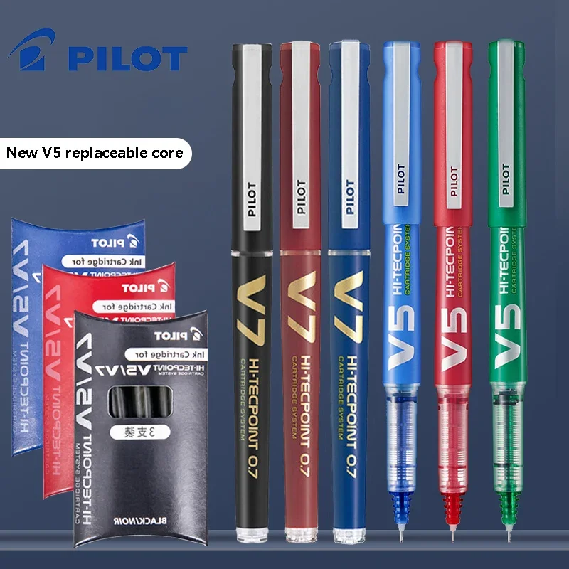 

Pilot Refillable V5/V7 Rollerball Pens Office Supplies Gel Pens 0.5mm/0.7mm Red Blue Black School Stationery Office Accessories