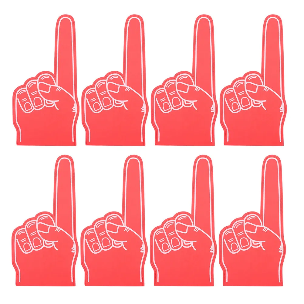 8Pcs Giant Foam Finger Cheer Props Bright Colors Stadium Sports Event Party Concert Fan Gloves Team Spirit Cheering Accessories