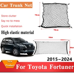 For Toyota Fortuner AN150 AN160 2015~2024 2023 Car Trunk Nets Nylon Mesh Organizer Elastic Luggage Storage Bag Auto Accessories