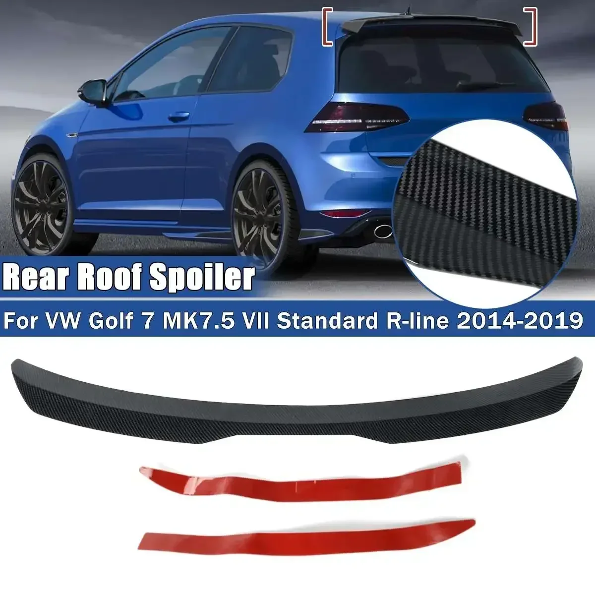 Car Rear Roof Spoiler For VOLKSWAGEN For VW Golf 7 MK7.5 VII Standard R-Line 2014-2019 Rear Trunk Spoiler Wing Lip Body Kit