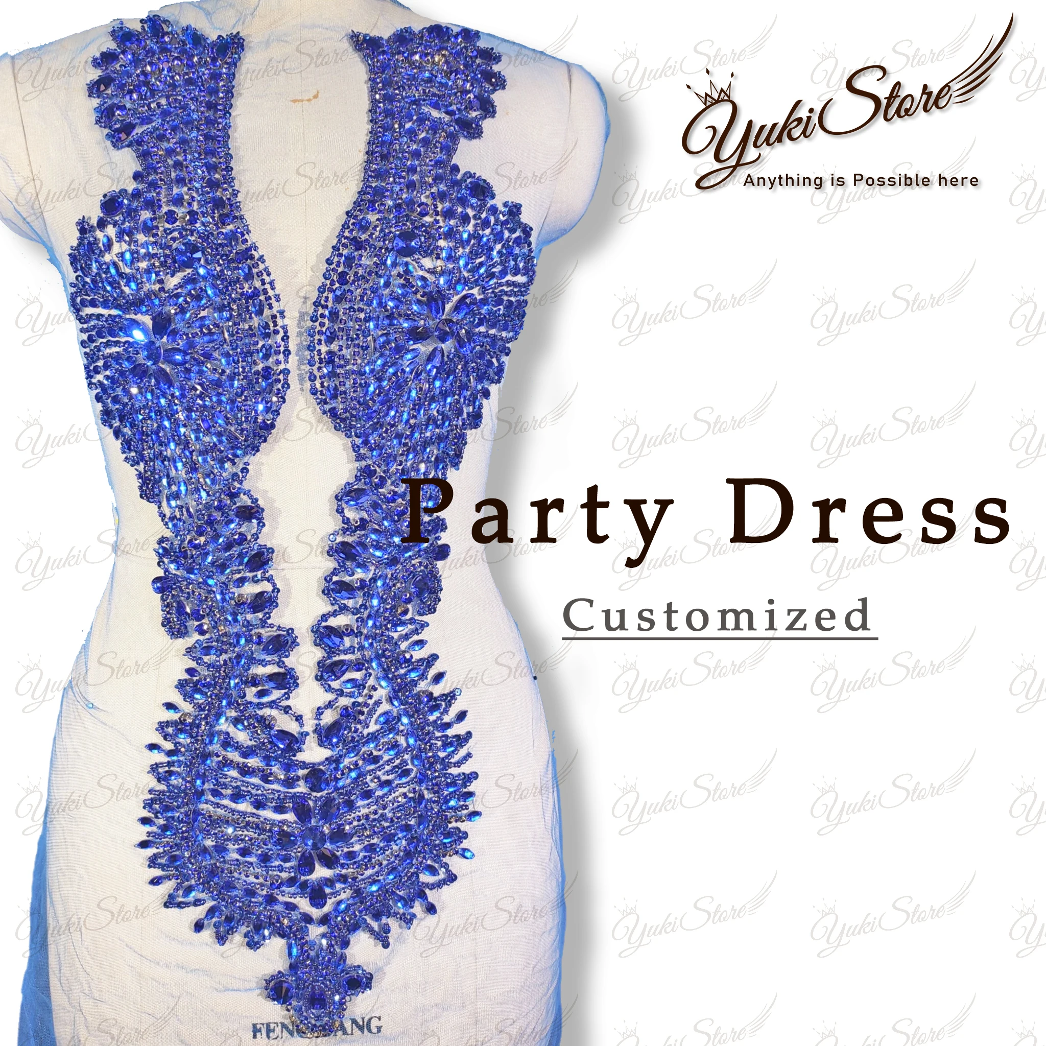 

WeddingDress Bodice Rhinestone Applique Crystal Costumes Accessories Bling Accents patch for Evening Dress Tail JY022