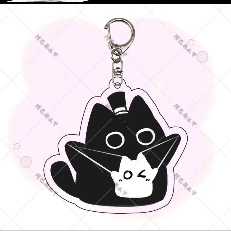 Lord of The Mysteries Klein Cat Acrylic Keychain Cute Cartoon Black Cat Backpack Pendant Novel Anime Bag Charm Fans Decor Gift