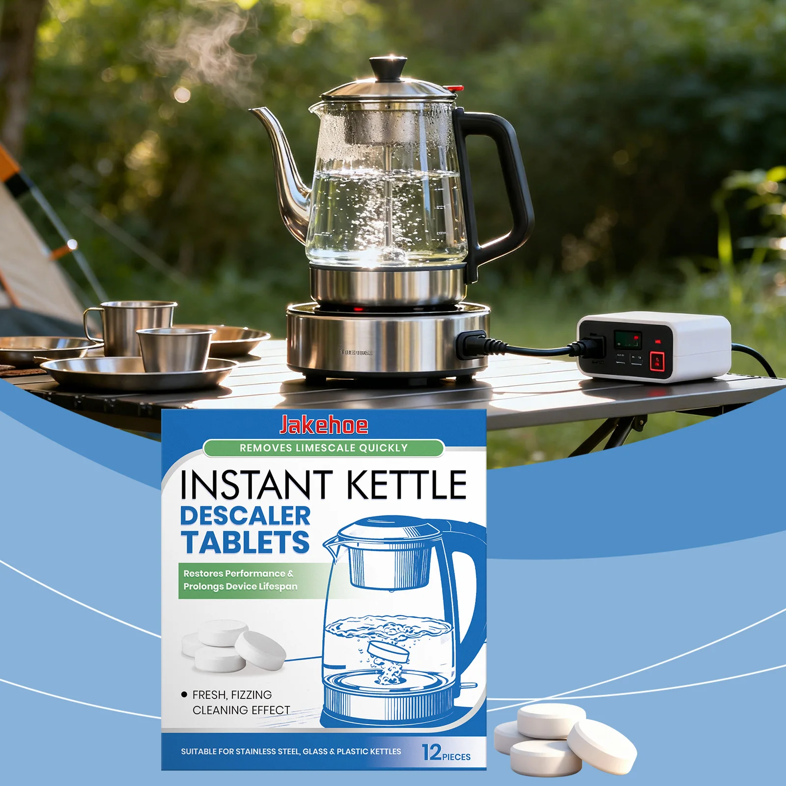 

Effervescent Kettle Descaling Tablets - Reduces Limescale Stains Cleans Restores Clarity Shine Universal Kettle Care Agent