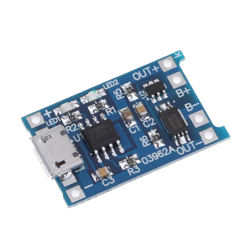 Модуль зарядного устройства премиум-класса Интерфейс Micro USB 5 В 1 А Зарядная плата LED