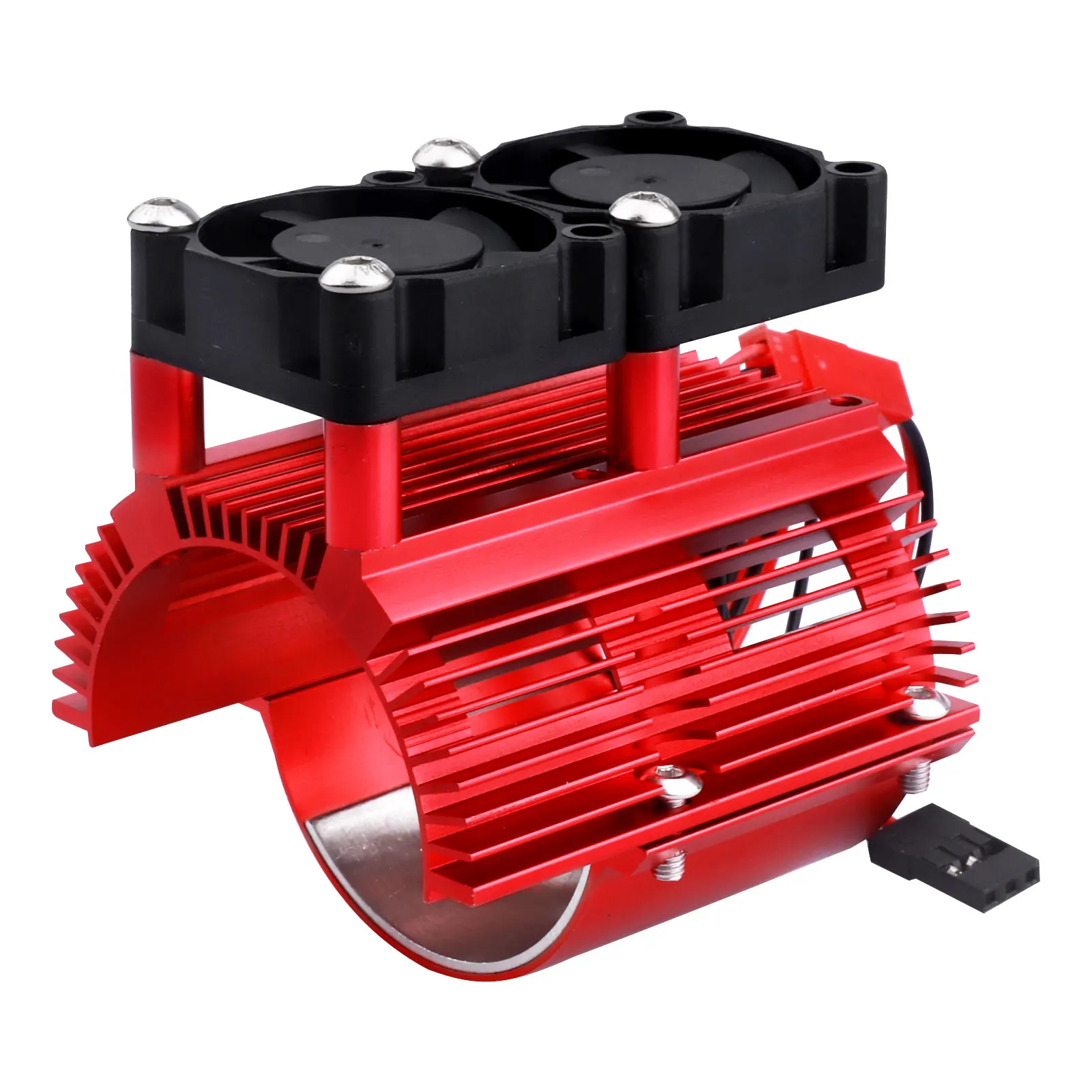 HobbyPark Aluminum Motor Heat Sink with Twin Cooling Fan for 1/10 Traxxas E-Revo Summit, 40-43mm Motor