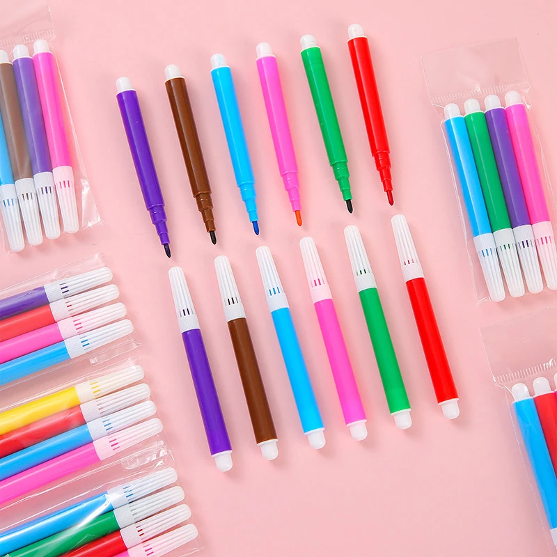 Mini bolígrafos de acuarela coloridos para niños, rotuladores para colorear, juguetes de dibujo artístico para niños, herramientas de pintura para estudiantes, suministros escolares, regalos para niños, 4 piezas