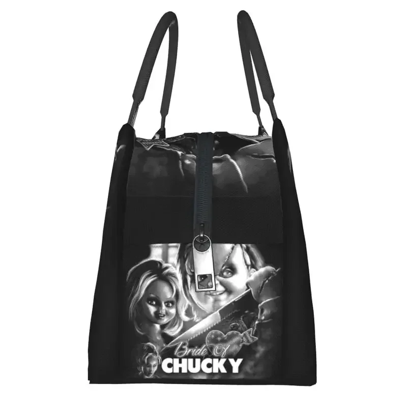 Bride Of Chucky Insulated Lunch Bags for Women Killer Doll Chucky Resuable Thermal Cooler Food Lunch Box Work Travel